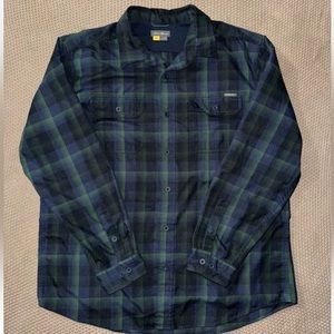 Eddie Bauer Men’s Green Plaid Button Up Long‎ Sleeve Shirt Sz XLarge